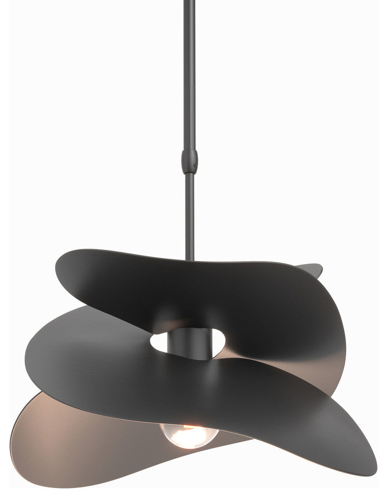 Hibiscus Small Pendant, Black Finish, Standard Overall Height