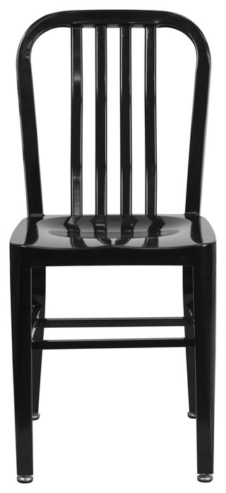 Commercial Grade Black Metal Indoor-Outdoor Chair