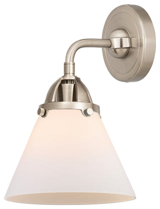 Large Cone Sconce, Brushed Satin Nickel, Matte White, Matte White