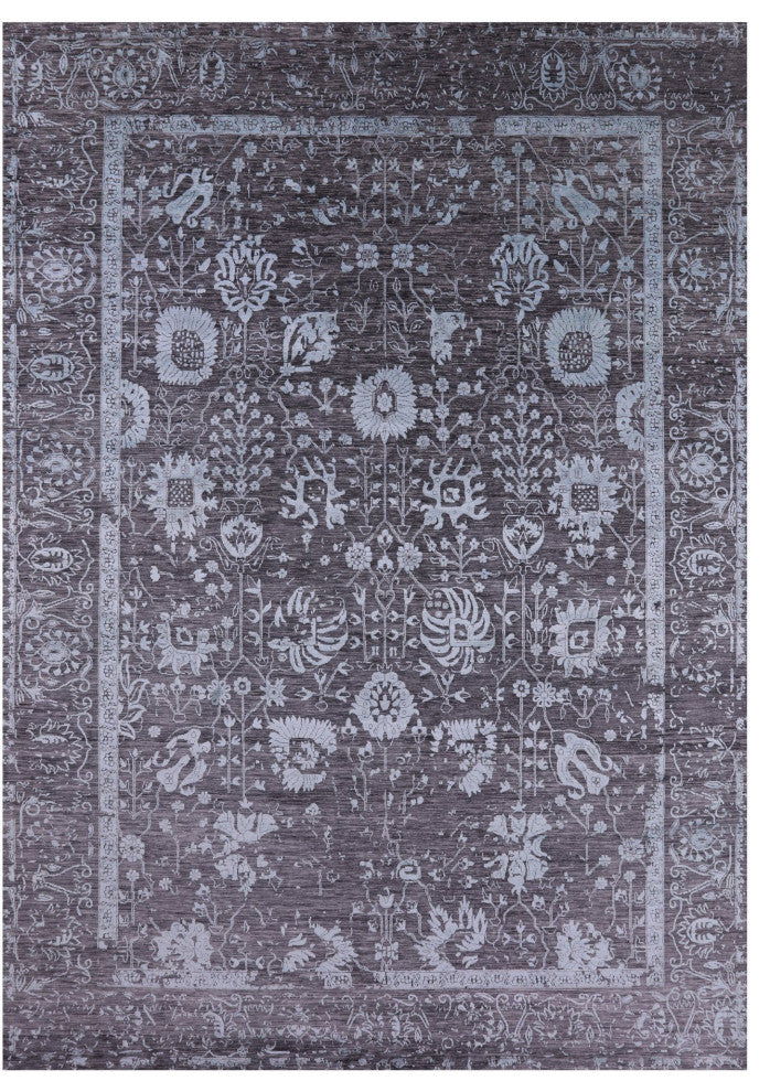 Persian Hand Knotted Wool and Silk Rug 10' 2" X 14' 2" Q11776