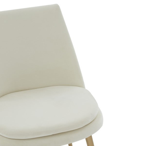 Safavieh Couture Rynaldo Upholstered Dining Chair Creme / Gold