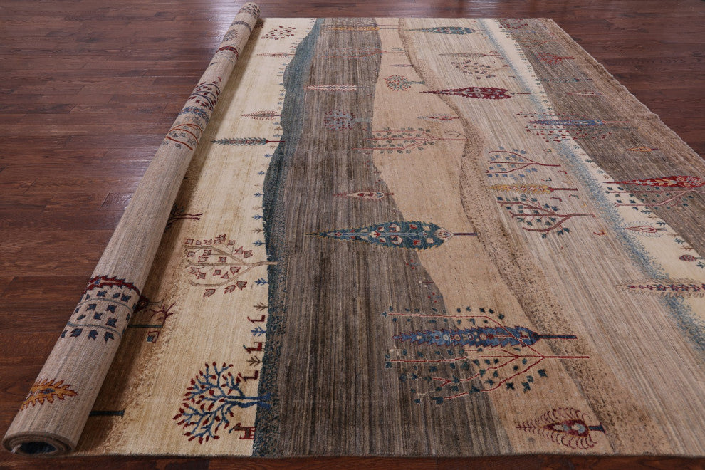 12' 0" X 15' 0" Tribal Persian Gabbeh Hand-Knotted Wool Rug Q5596
