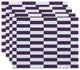 Stair Stepping Stripes Print Placement, Larkspur, Set of 4