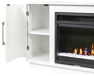 Modern 84" Fireplace Console Entertainment, White