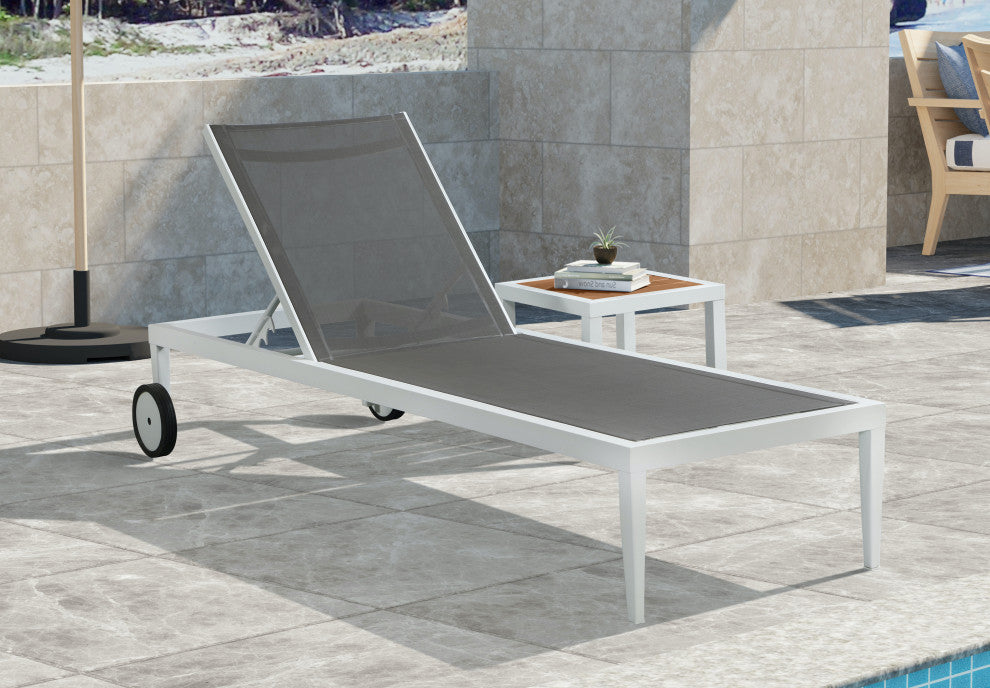 Nizuc Outdoor Patio Aluminum End Table, Brown