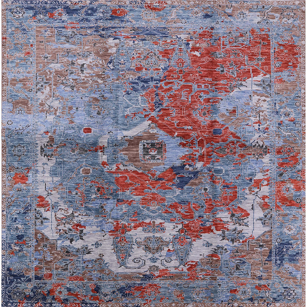 Ahgly Company Indoor Square Mid-Century Modern Area Rugs, 3' Square