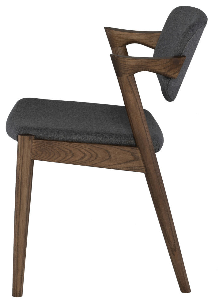 Kalli Dining Chair in Grey Upholstery and Walnut