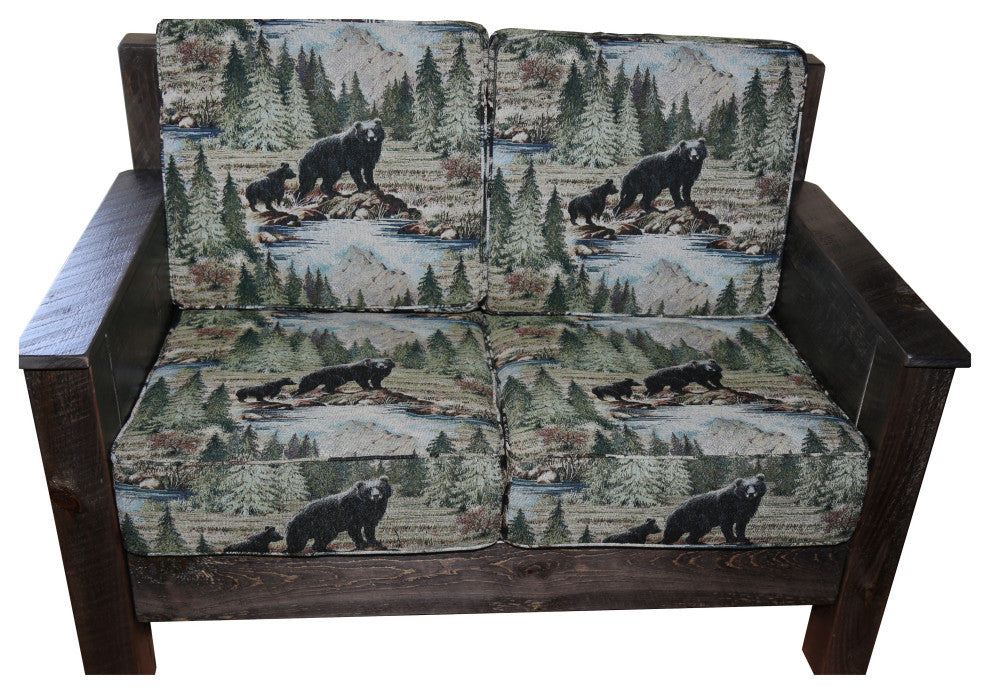 Barnwood Style Timber Peg Loveseat, Dusk, Bradley Multi