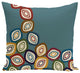 Falling Leaves Geometric Print Pillow, Teal, 20"x20"