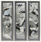 66x21 3-Piece Set Abstract Canvas, Black On Silver Frame