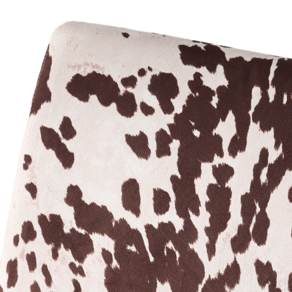 GDF Studio Kalee Contemporary Accent Chair, Cow Print, Matte Black, Fabric