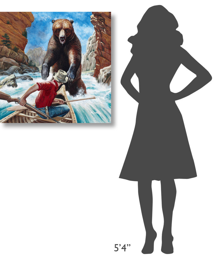 "Grizzly Trap" Stretched Canvas Giclee by Mort Kunstler, 30x30"