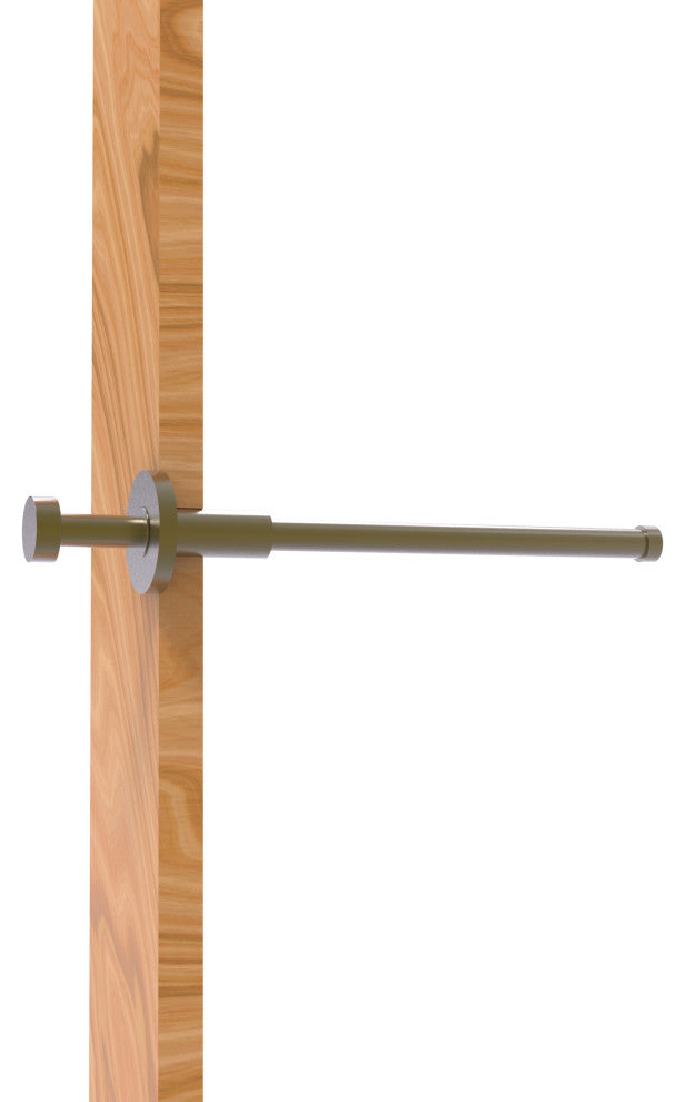 Modern Style Pullout Retractable Garment Rod, Antique Brass