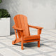 HDPE Outdoor Patio Folding Poly Adirondack Chair, Orange
