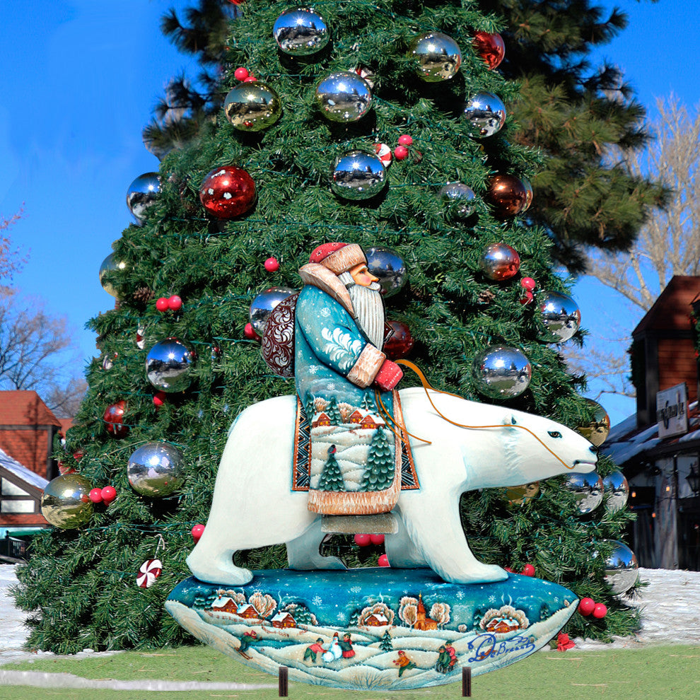 Polar Bear Santa Free Standing  Garden Decor