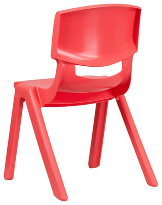 4 Pack Plastic Stackable School Chair with 15.5'' Seat Height, Red