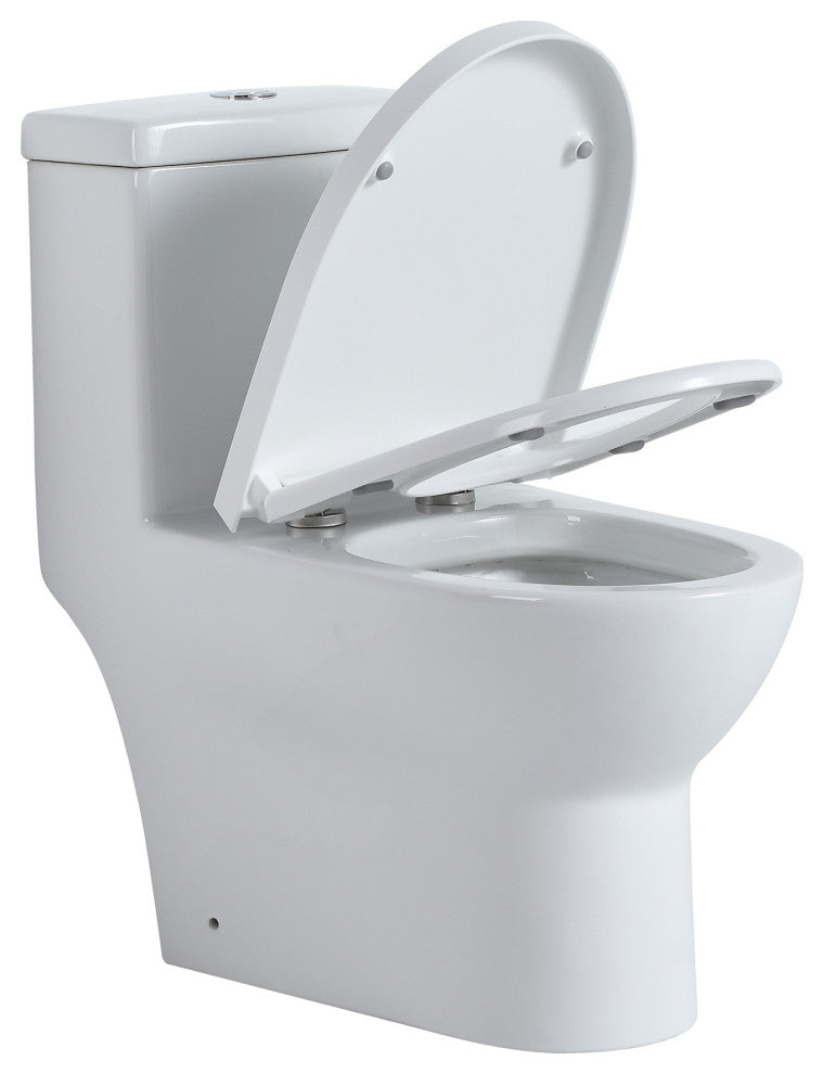 28 Inch Ceramic One Piece Toilet With Soft Close Seat