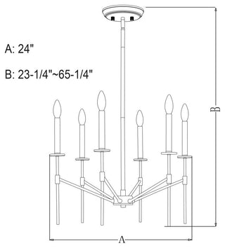 Kedzie 6-Light Chandelier Natural Brass