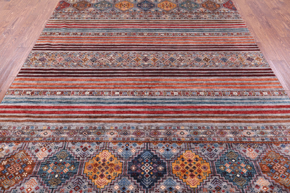 8' 0" X 10' 1" Khorjin Super Kazak Handmade Wool Rug - Q12304