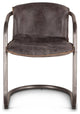 Chiavari Distressed Antique Ebony Leather Dining Chairs, Set of 2