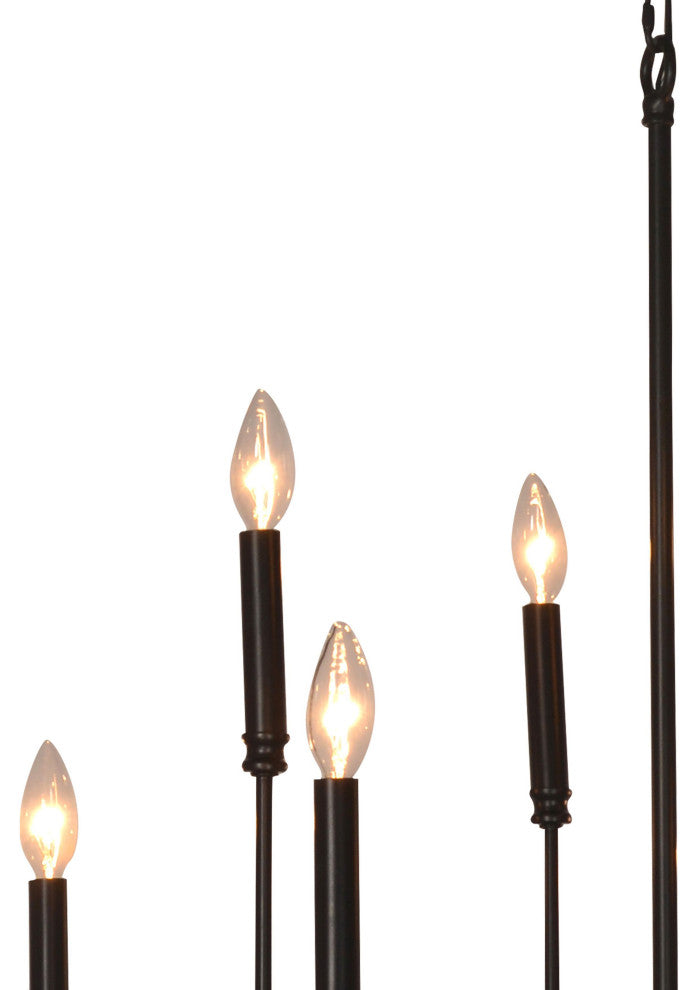 Ashton Modern Tiered Chandelier, Matte Black
