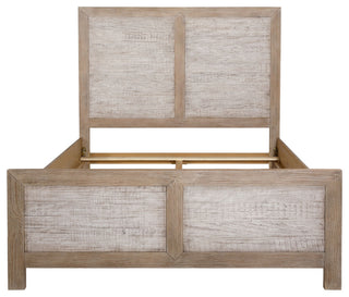 Rowena Pine Wood Panel Bed, Light Gray