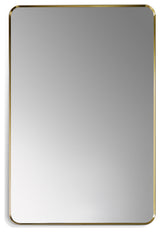 Nettuno Rectangle Bathroom/Vanity Aluminum Framed Wall Mirror, Brushed Gold, 24"
