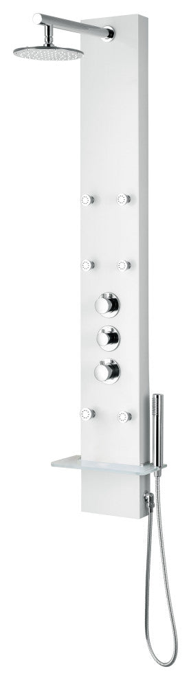 ANZZI Panther 60" 6-Jetted Full Body Shower Panel, White