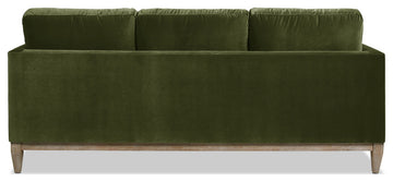 Knox 84" Modern Farmhouse Sofa, Olive Green Performance Velvet