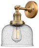 Large Bell 1-Light Sconce, Seedy Glass, Brushed Brass