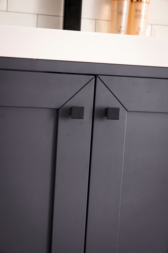 Chianti 20" Single Vanity, Mineral Grey, Matte Black,White Gloss Top