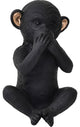 Wise Monkey Speak No Evil Statuette Resin Black Gold