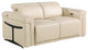 Augusto Top Grain Power Reclining Italian Leather Loveseat, Beige