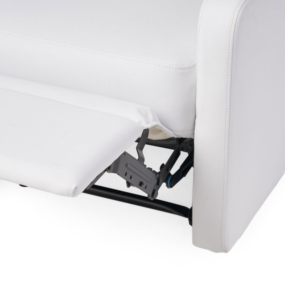 GDF Studio Teyana White Faux Leather Recliner