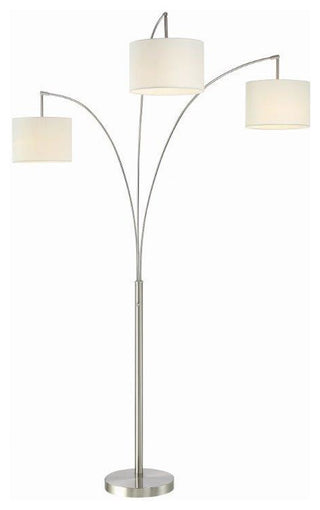 Bankes LED Arched Floor Lamp, Brushed Steel