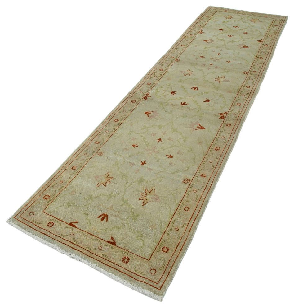 Rug N Carpet - Handwoven Oriental 2' 7" x 10' 1" Runner Oushak Area Rug