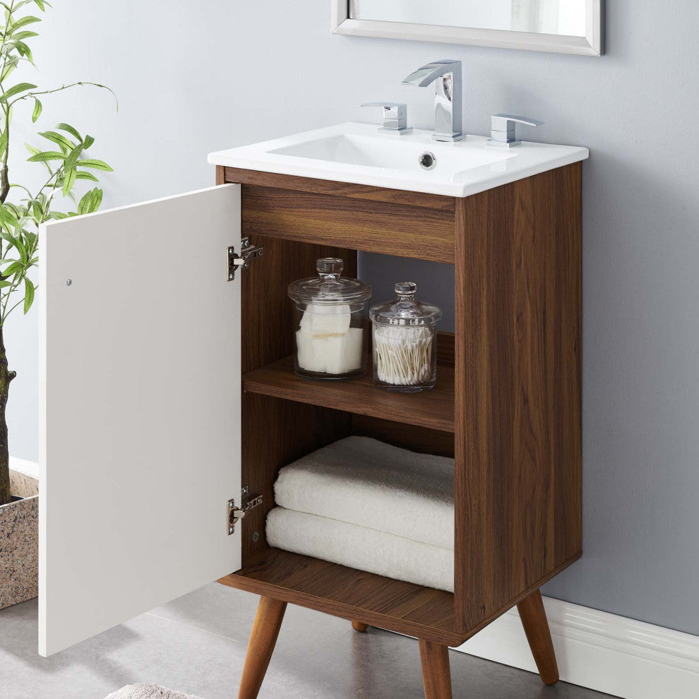 Transmit 18" Bathroom Vanity, Walnut White