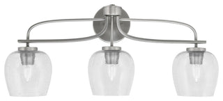 Cavella 3 Light Bath Bar, Graphite Finish, 6" Clear Bubble Glass