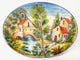 Umbrian Ceramiche Favaroni Carlo Landscape 16.5X12.5"� Oval Serving/Wall Platter,
