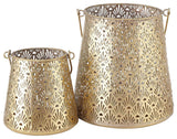2 Piece Morocco Metal-Lattice Bell Lanterns