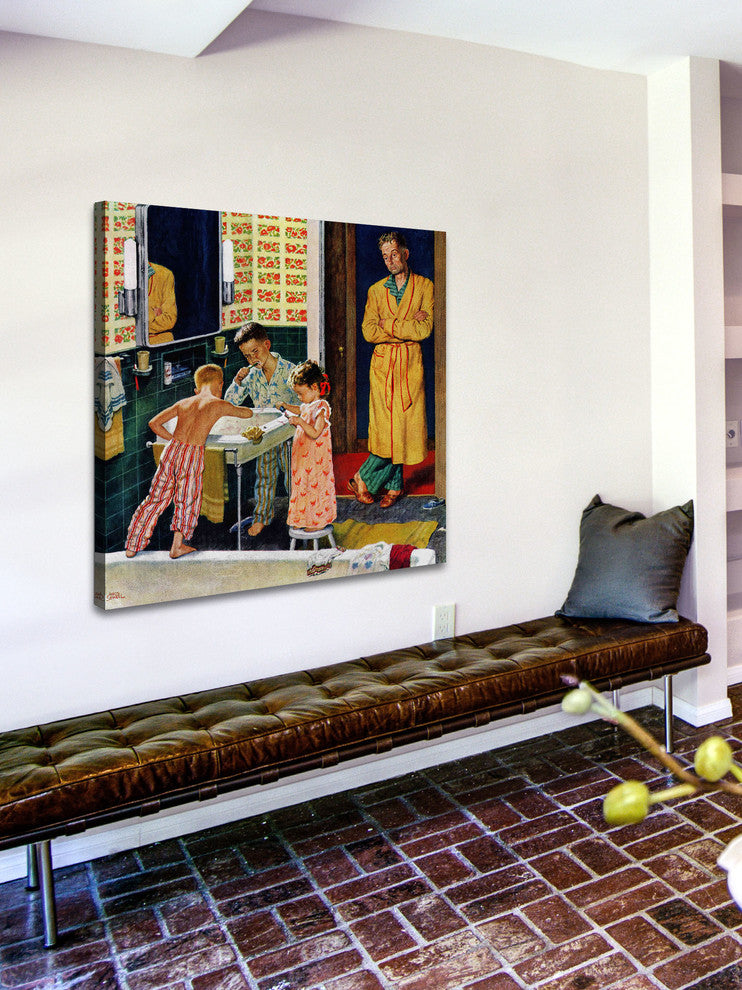 "Brushing Their Teeth" Painting Print on Canvas by Amos Sewell