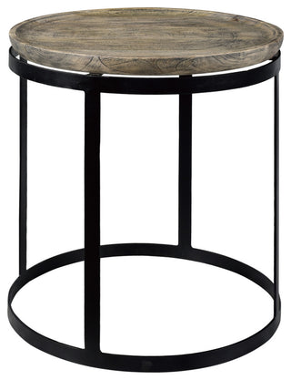 Bengal Manor Mango Wood and Metal Round End Table