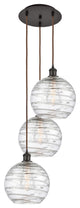 Athens Multi-Pendant, Oil Rubbed Bronze, Clear Deco Swirl