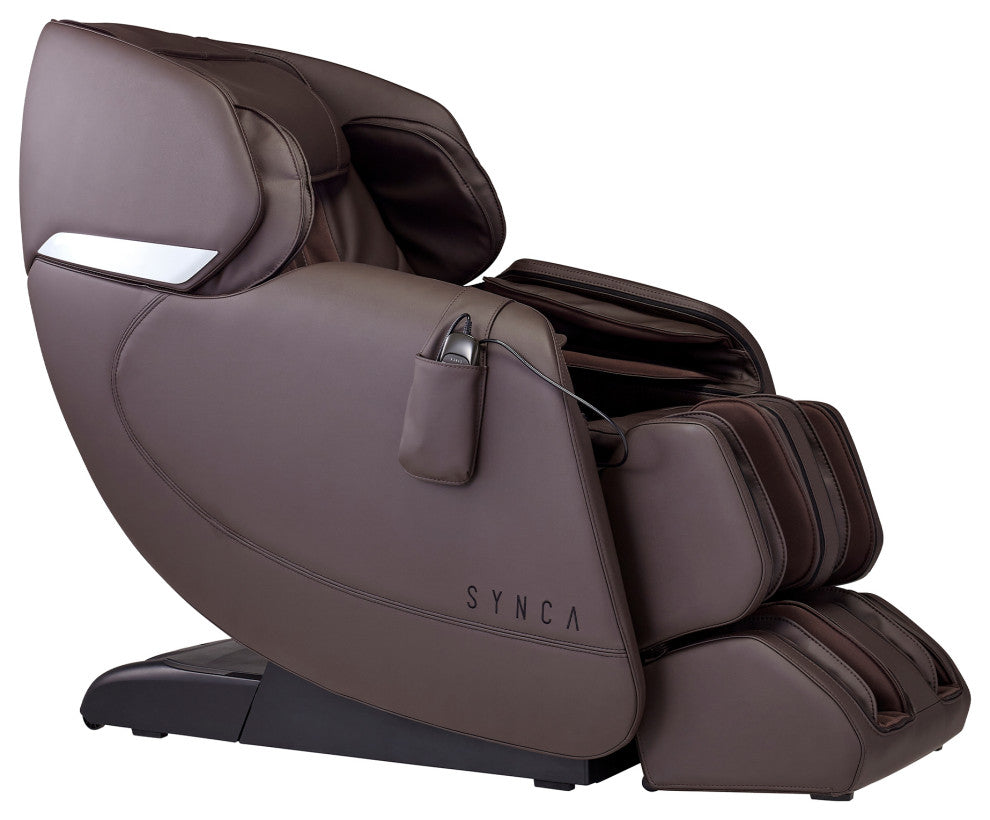Hisho SL Track Heated Deluxe Zero Gravity Massage Chair, Brown