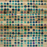 "Multi Blue Dots" Painting Print on Natural Pine Wood