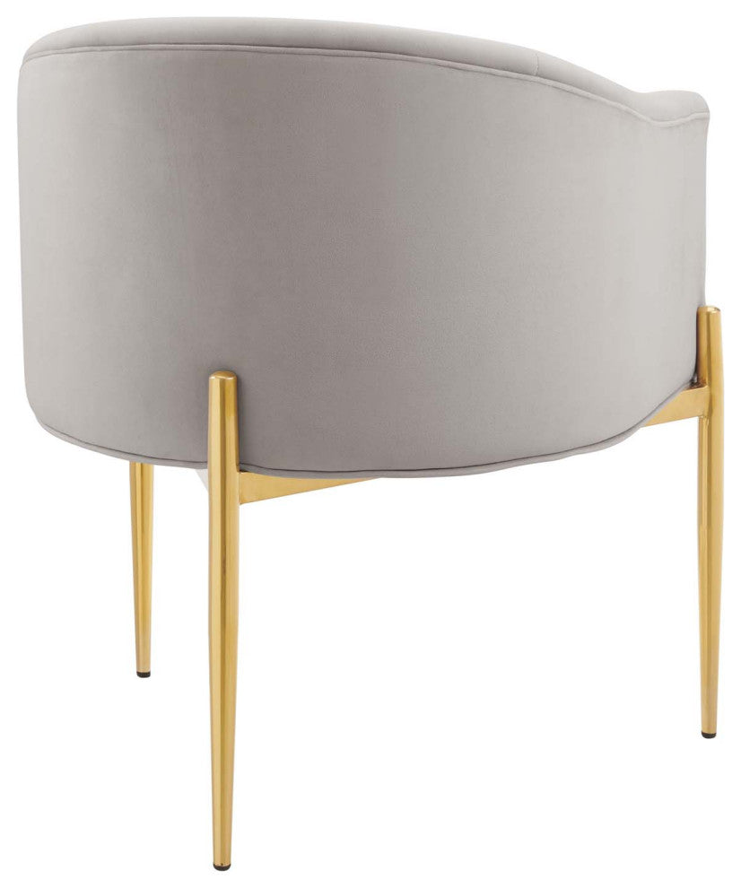 Savour Tufted Performance Velvet Accent Chairs Set of 2 Light Gray