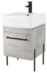 Fine Fixtures Modern Vanity Set, Gray Marble, 20", Black Hardware