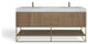 Bahia Bath Vanity, Oak, 72", Brushed Gold Hardware, Double, Freestanding