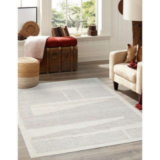 Obeetee Jaipur Modern Hand Tufted Rug, Ivory, 6'x9'