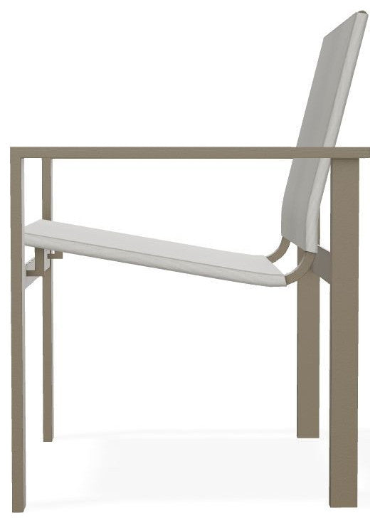 Tribeca Sling Outdoor Stackable Armchair, Augustine Oyster/Beachwood